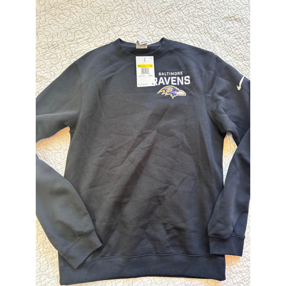 Nike Baltimore Ravens Mens Small Black Crewneck Sweatshirt